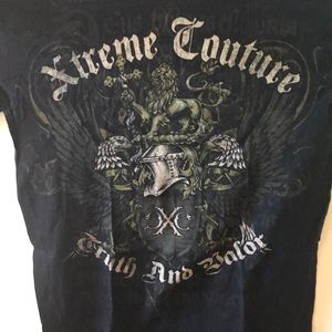 Xtreme couture tshirt black and silver